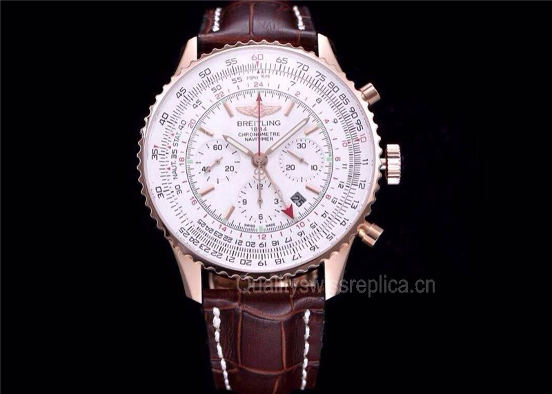 Breitling Navitimer Automatic Chronograph Rose Gold White Dial 43.5mm
