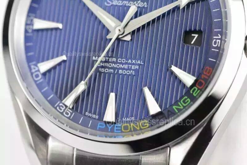 Omega Sea-master Pyeong Chang 2018 Edition Swiss Automatic Watch-Blue Dial-Steel Strap