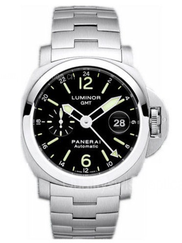 Panerai Luminor GMT PAM00297 Automatic Watch SS Black Dial