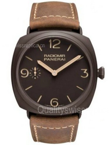 Panerai Radiomir Swiss Handwound Watch Black Dial PAM00504