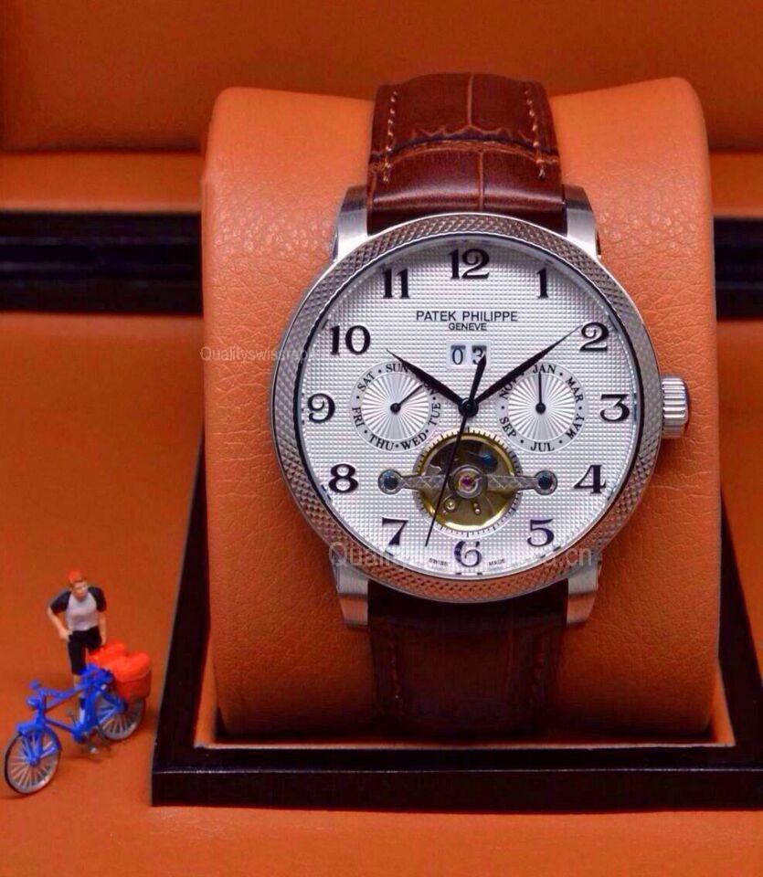 Patek Philippe Complication 482600 Swiss Automatic Watch - Tourbillion Arabic Numeral - Brown Bracelet
