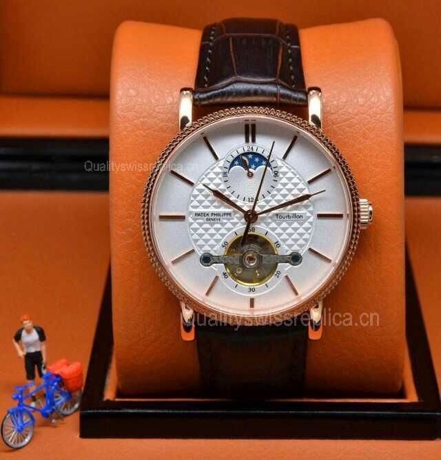 Patek Philippe Complication 369500 Automatic Tourbillon Watch Rose Gold White Dial