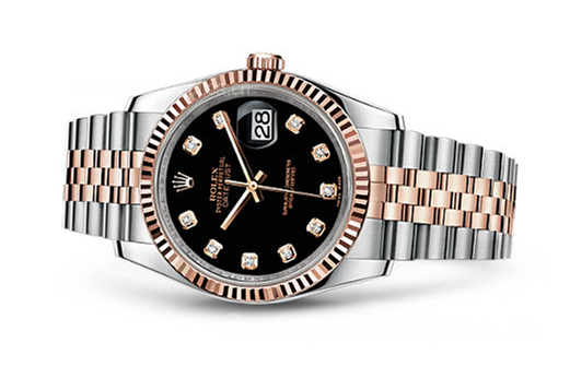 Rolex Datejust 116231-0056 Swiss Automatic Rose Gold Black Dial Jubilee Bracelet 36MM