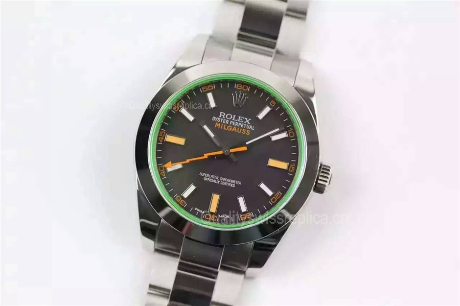 Rolex Milgauss Swiss ETA3131 Automatic Watch Black Dial 