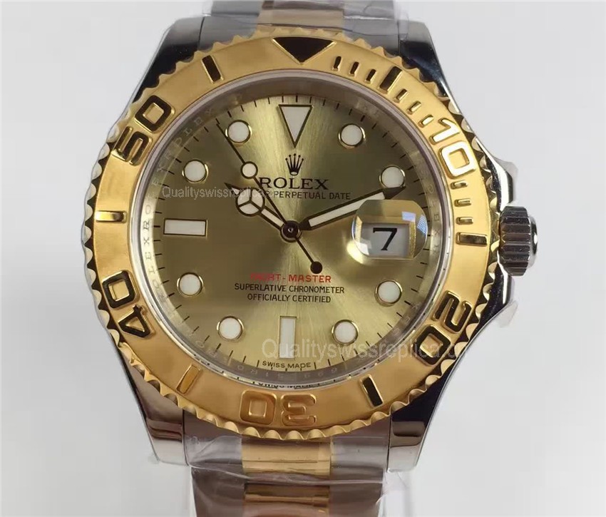 Rolex Yacht-Master 2016 Swiss Automatic Watch Gold Dial Two Toned (Clone)