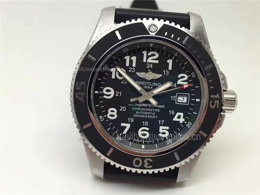Breitling SuperOcean Swiss Automatic Watch-44mm Black Dial