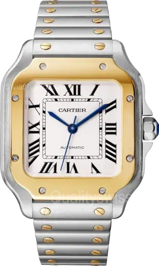 Cartier Santos 100 w2sa0007 Swiss Automatic Watch Two Toned 35.1mm