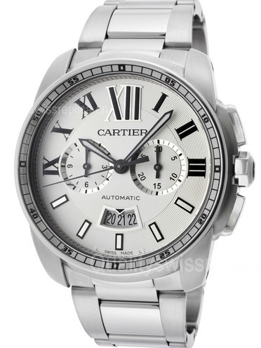 Cartier Calibre W7100045 Automatic Chronograph White Dial