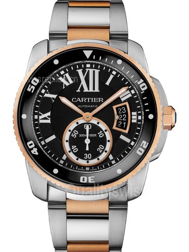 Cartier Calibre Diver W7100054 Automatic Watch Black Dial