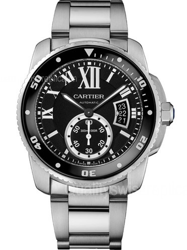 Cartier Calibre Diver W7100057 Automatic Watch Black Dial