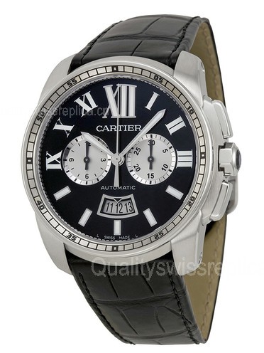 Cartier Calibre W7100060 Automatic Chronograph Black Dial