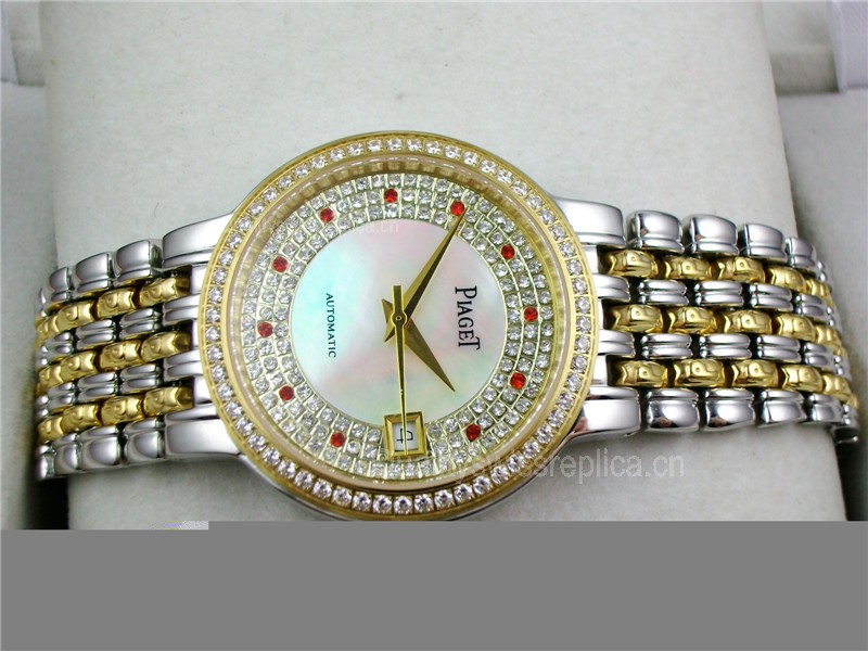 Piaget Dancer Automatic Watch Yellow Gold Diamonds MOP Dial 36mm 