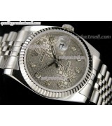 Rolex Datejust 36mm Swiss Automatic Watch-Grey Jubilee Dial ndex Hour markers-Stainless Steel Jubilee Bracelet 