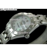 Rolex Masterpiece Ladies Automatic Watch-MOP Dial Silver Roman Markers-Stainless Steel Masterpiece Bracelet