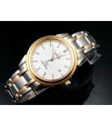 Omega De Ville Automatic 18k Rose Gold-White Dial-Gormment Markers-Stainless Steal Strap