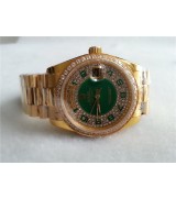 Rolex Day-Date 118348 Swiss Automatic Watch Diamonds Dial 36MM