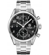 Tag Heuer Carrera Automatic Chronograph-Black Dial Arabic Numerals-Stainless Steel Bracelet 