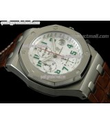 Audemars Piguet Royal Oak Pride of Mexico Limited Edition Chronograph-White Checkered Dial-Brown Leather Bracelet