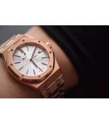 Audemars Piguet 15400 Automatic Watch Rose Gold-White Dial