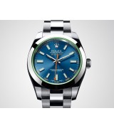 Rolex Milguass 116400GV-1 Automatic-Blue Dial Index Hour Markers-Stainless Steel Oyster Bracelet