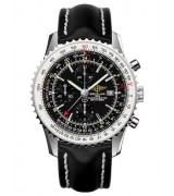 Breitling Navitimer World Automatic Chronograph Black Leather 46mm