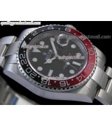 Rolex GMT II 50th Anniversary Ceramic Automatic Watch-Black Dial Black/Red Bezel-Stainless Steel Oyster Bracelet