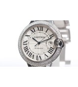 Cartier Ballon Bleu Swiss 2824 Automatic Man Watch 42mm Diamond Bezel