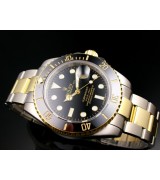 Rolex Submariner 16613 Automatic 18k Gold-Black Luminous Dial-Stainless Steel Strap