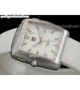 Tag Heuer Golf Professional Swiss Quartz Watch-White Dial-White Rubber Strap