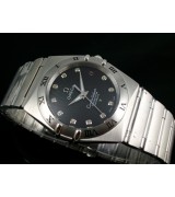 Omega Constellation OM6260 Automatic-Black Dial-Stainless Steel TT Linked Strap