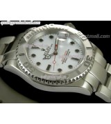 Rolex Yachtmaster II  Swiss ETA-White Dial White Dot markers-Stainless Steel Oyster Strap