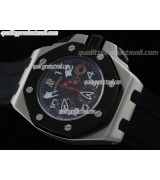 Audemars Piguet Royal Alinghi Team Chronograph-White Dial Numeral Hour Markers-Black Rubber Strap