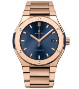 Hublot Classic Fusion Automatic Watch Blue Dial 558.OX.7180.OX 33mm 