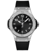 Hublot Big Bang Quartz Watch Diamonds Black Dial - 38mm 