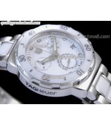 Tag Heuer Formula 1 Swiss Quartz Chronograph 37mm-White Dial-White Ceramic Bezel