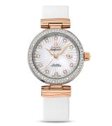 Omega Deville Ladymatic Swiss Automatic Watch White Leather 34mm