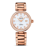 Omega De Ville Ladymatic Swiss Automatic Watch Rose Gold Diamonds Bezel