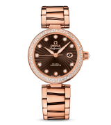 Omega De Ville Ladymatic Automatic Watch Rose Gold Brown Dial 34mm  