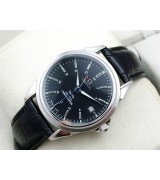 Omega De Ville Automatic-Black Dial-Gormment Markers-Black Genuine Leather Strap