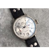 IWC Pilot 7 Days Automatic Watch-Silver Dial Black Leather Strap