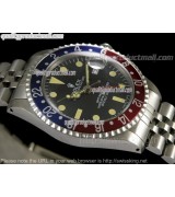 Rolex GMT II Ceramic Automatic Watch-Black Dial Blue/Red Bezel-Stainless Steel Jubilee Bracelet