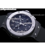 Hublot Big Bang ICE BANG II Limited Edition Chronograph-Black Dial Numeral Hour Markers-Black Rubber Strap