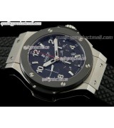 Hublot Big Bang Chronograph-Black Carbon Fibre Dial Black Subdials-Black Rubber Strap