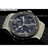 Hublot Big Bang Chronograph-Black Carbon Fibre Dial Black Subdials-Black Rubber Strap