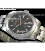 Rolex Milgauss Swiss ETA Automatic Watch-Black Dial Index Hour Markers-Stainless Steel Oyster Bracelet