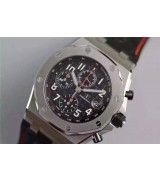 Audemars Piguet Royal Oak Offshore Chronograph-Black Dial Red Stitching 