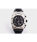 Audemars Piguet Royal Oak VOLCANO Limited Edition Chronograph-Dark Black Checkered Dial-Black Leatherr Strap