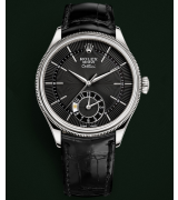 Rolex Cellini Dual Time 50529 Swiss Automatic Watch Black Dial