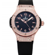 Hublot Big Bang 38mm Automatic Watch Rose Gold Black Dial