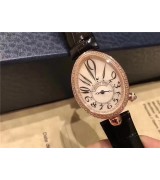 Breguet Reine De Naples Automatic Watch Black Leather